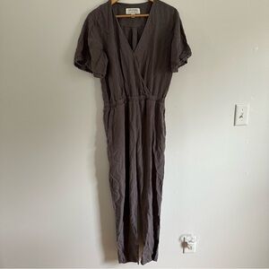 Cloth & Stone Anthropologie grey short sleeve pants jumpsuit